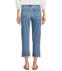 Westbound Mid Rise Embroidered Straight Leg Crop Pants