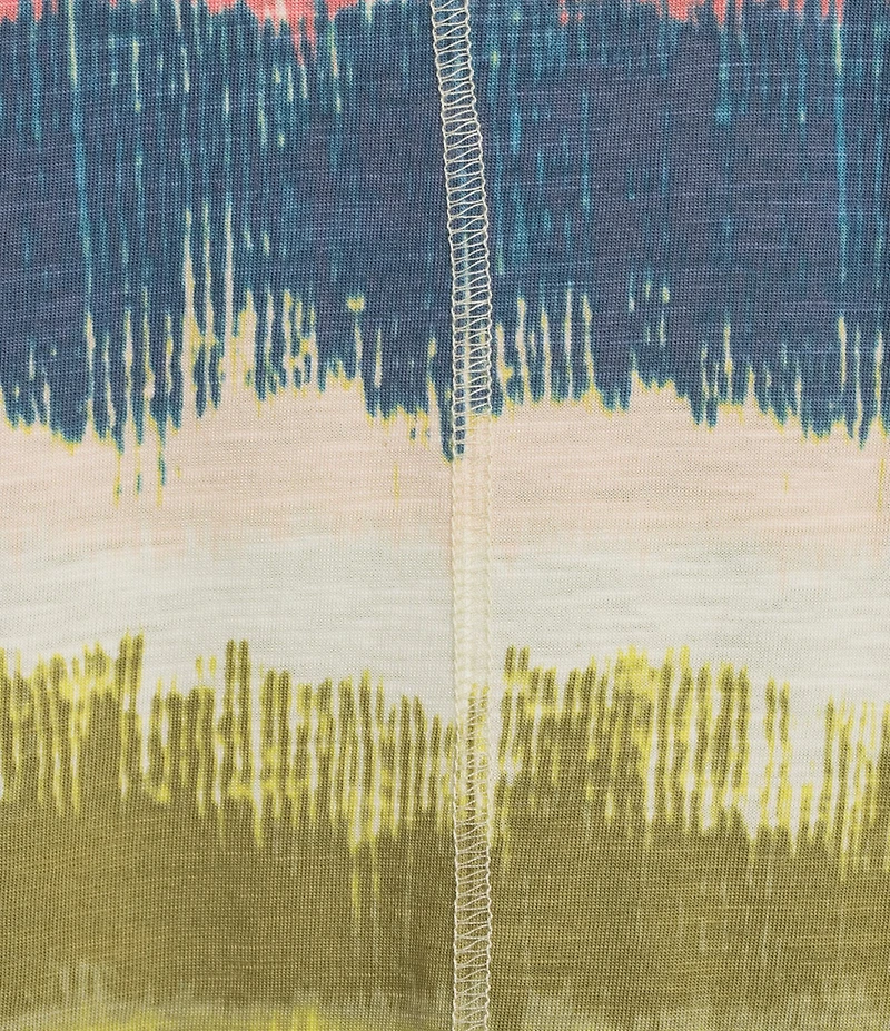 Westbound Multi Textured Rainbow Print Short Sleeve Crew Neck Top