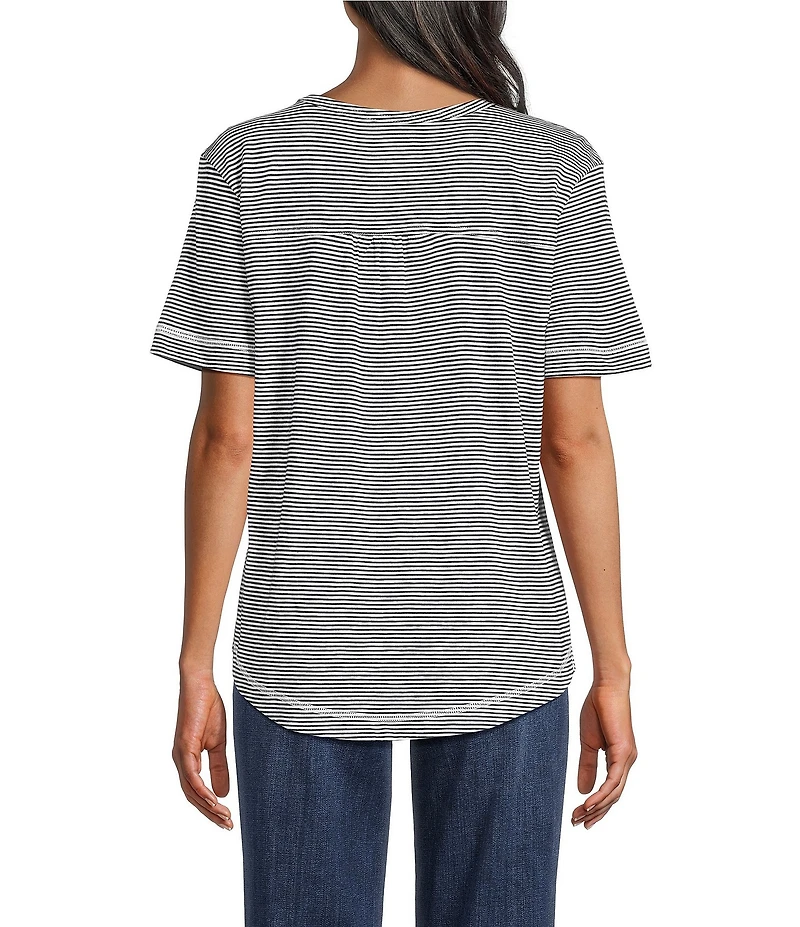 Westbound Nautical Stripe Short Sleeve Crew Neck Top