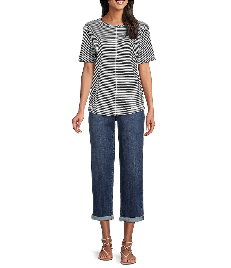 Westbound Nautical Stripe Short Sleeve Crew Neck Top