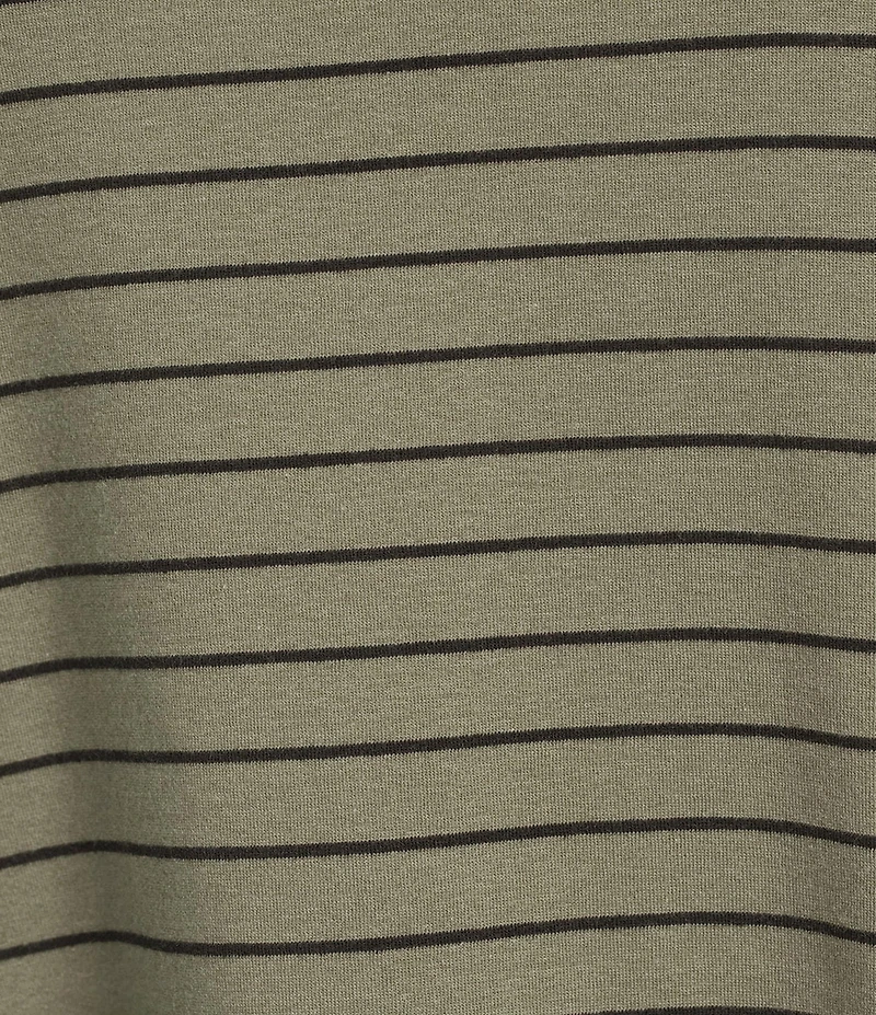Westbound Olive Stripe Long Sleeve Crew Neck Pullover