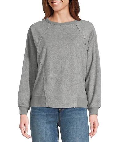 Westbound Petite Crewneck Long Sleeve Pullover Top