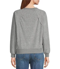 Westbound Petite Crewneck Long Sleeve Pullover Top