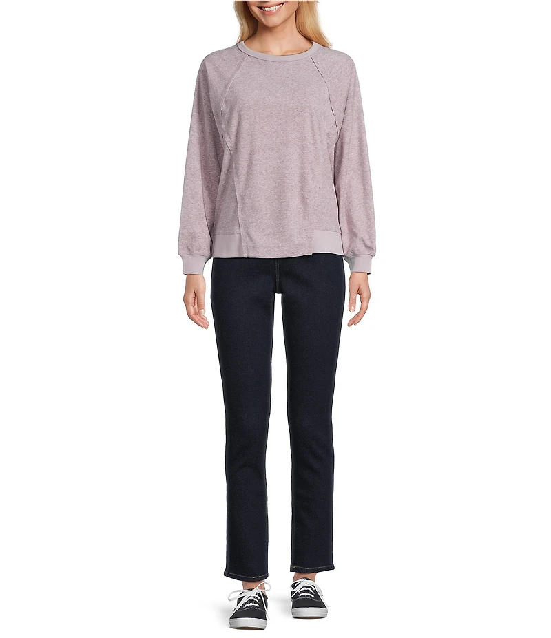 Westbound Petite Crewneck Long Sleeve Pullover Top
