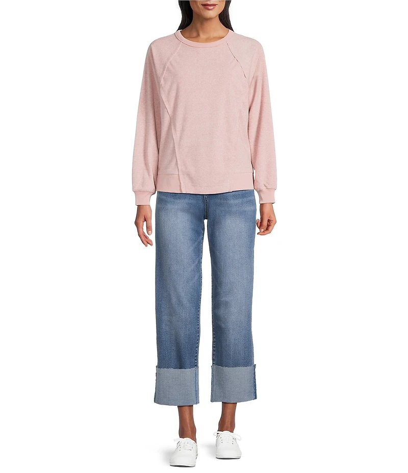 Westbound Petite Crewneck Long Sleeve Pullover Top