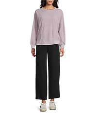 Westbound Petite Crewneck Long Sleeve Pullover Top