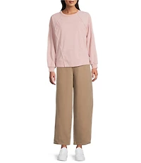 Westbound Petite Crewneck Long Sleeve Pullover Top