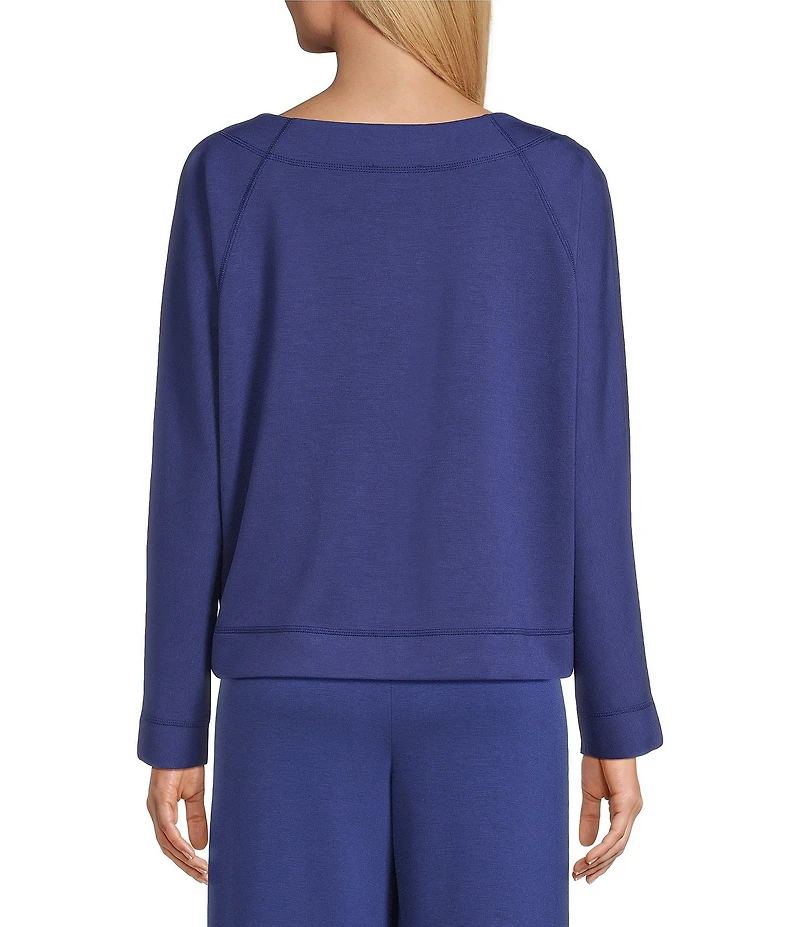 Westbound Petite Long Sleeve Crew Neck Seamed Knit Top