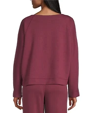 Westbound Petite Long Sleeve Crew Neck Seamed Knit Top