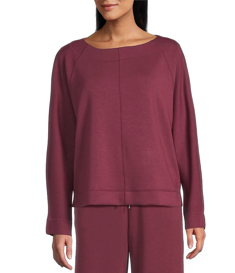Westbound Petite Long Sleeve Crew Neck Seamed Knit Top