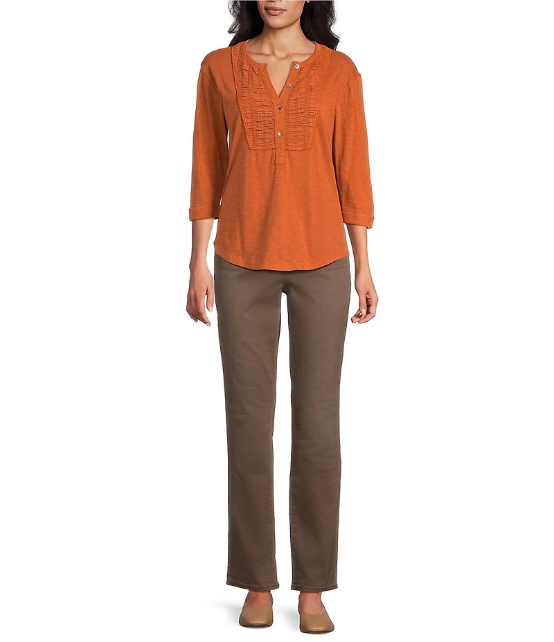 Westbound Petite High Rise Patch Pocket Straight Leg Pull-On Pants