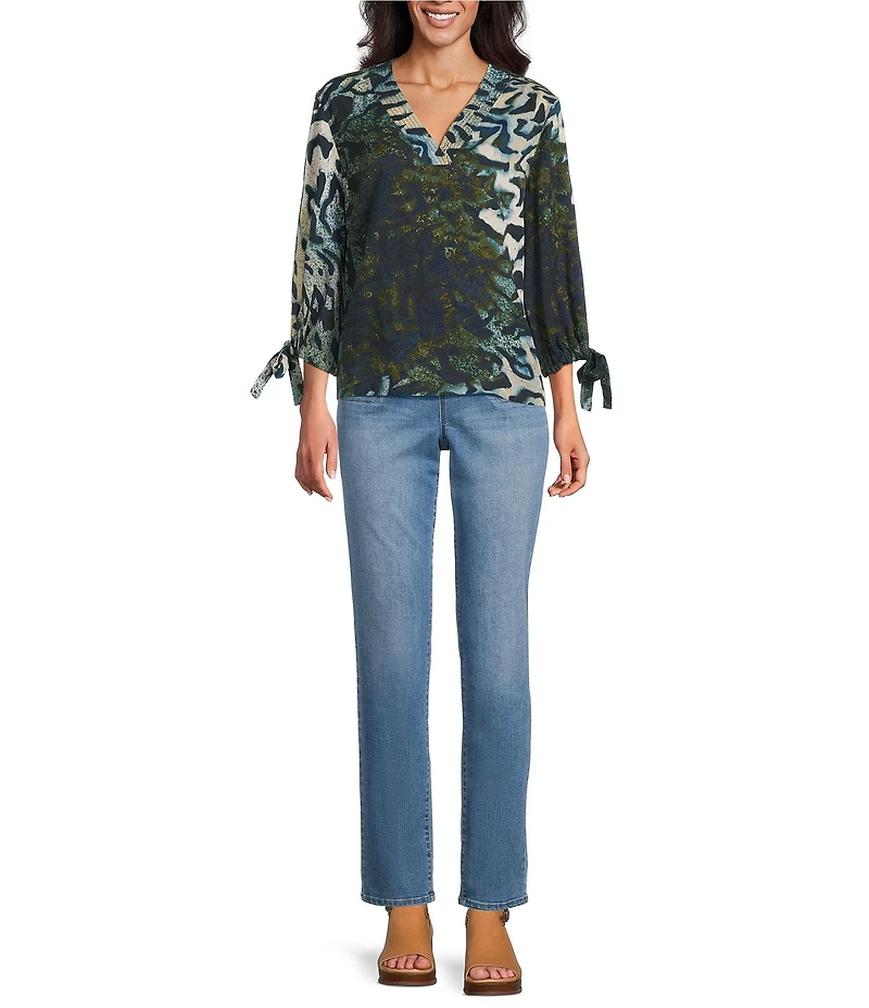 Westbound Petite High Rise Patch Pocket Straight Leg Pull-On Denim Pants