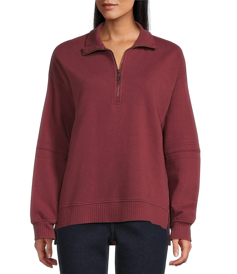 Westbound Petite Long Sleeve Quarter-Zip Pullover