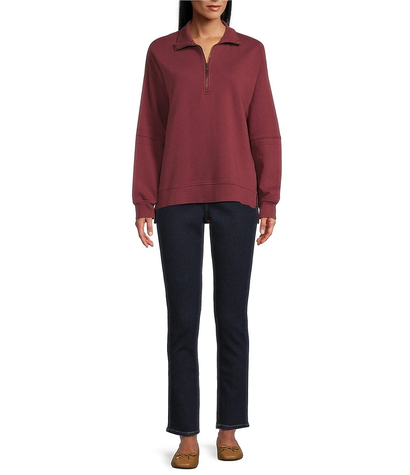 Westbound Petite Long Sleeve Quarter-Zip Pullover