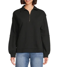 Westbound Petite Long Sleeve Quarter-Zip Pullover