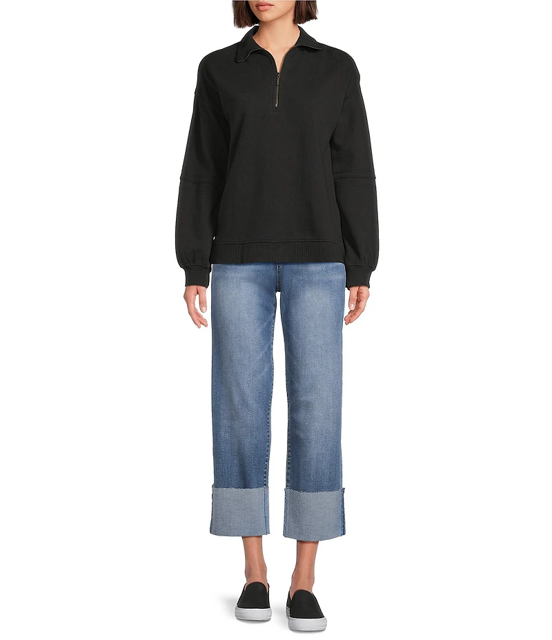 Westbound Petite Long Sleeve Quarter-Zip Pullover