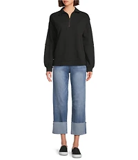 Westbound Petite Long Sleeve Quarter-Zip Pullover