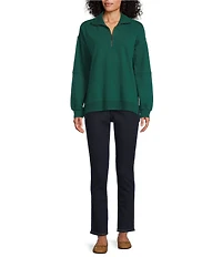 Westbound Petite Long Sleeve Quarter-Zip Pullover