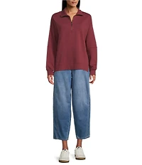 Westbound Petite Long Sleeve Quarter-Zip Pullover