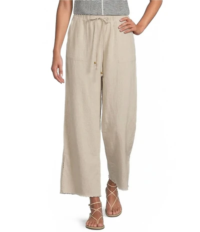 Westbound Petite Pull On Linen-Blend Pants