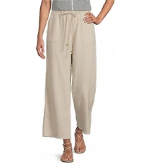 Westbound Petite Pull On Linen-Blend Pants