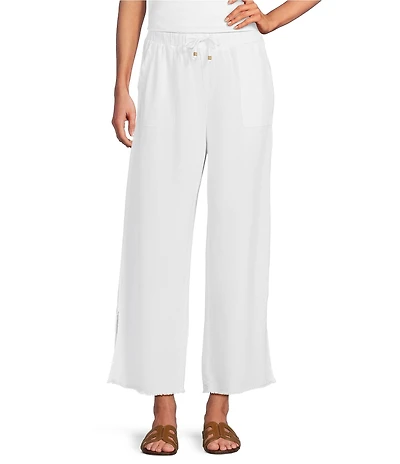 Westbound Petite Size Pull-On Linen-Blend Pants