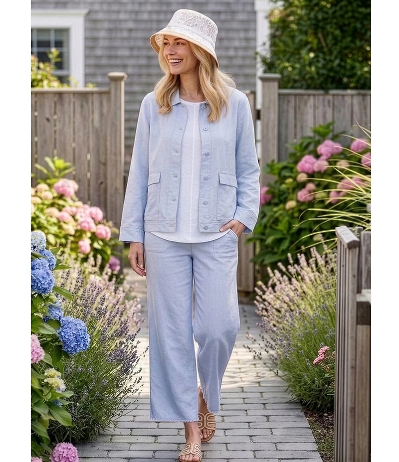 Westbound Petite Pull On Linen-Blend Pants