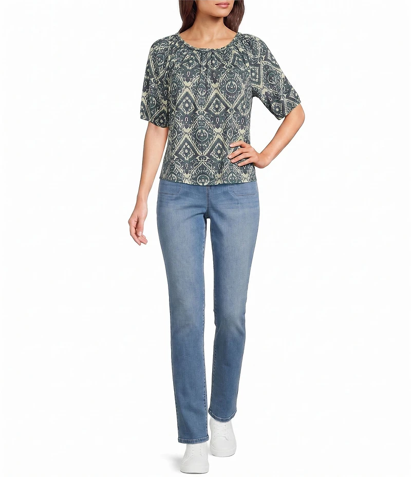 Westbound Petite Size Short Sleeve Crew Neck Knit Top
