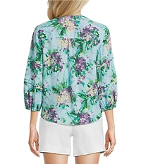 Westbound Petite Size 3/4 Sleeve V-Neck Blouse