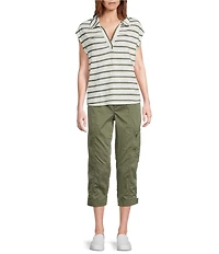 Westbound Petite Size Cap Sleeve Polo Top
