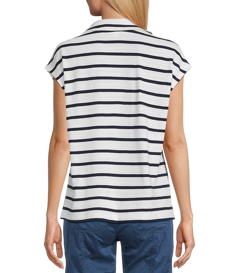 Westbound Petite Size Cap Sleeve Polo Top