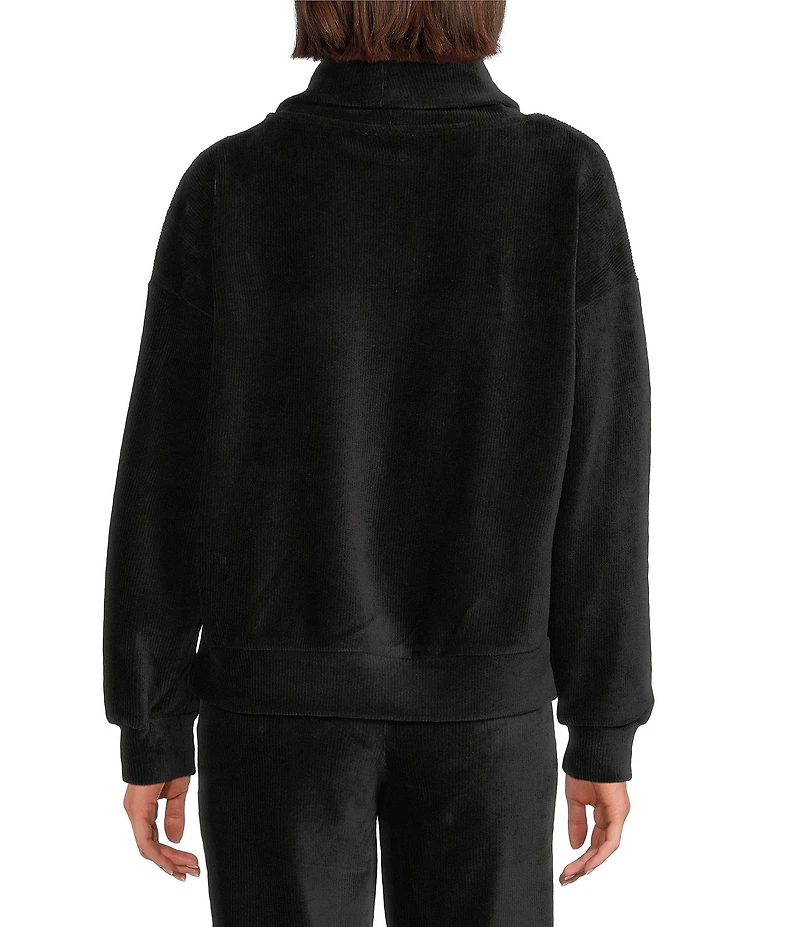 Westbound Petite Size Coordinating Funnel Neck Long Sleeve Top