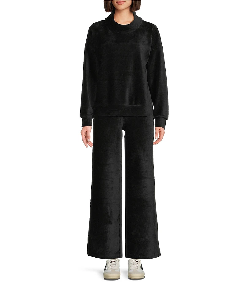 Westbound Petite Size Coordinating Funnel Neck Long Sleeve Top