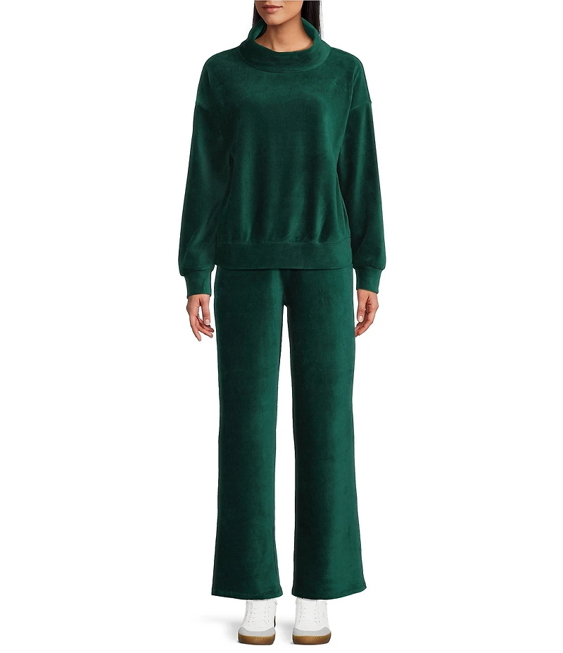 Westbound Petite Size Coordinating Funnel Neck Long Sleeve Top