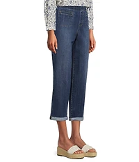 Westbound Petite Size High Rise Crop Cotton Blend Pants