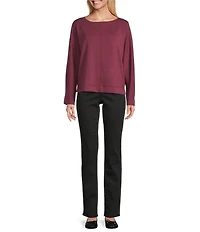 Westbound Petite Size High Rise Patch Pocket Straight Leg Pull-On Pants