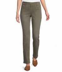 Westbound Petite Size High Rise Patch Pocket Straight Leg Pull-On Pants