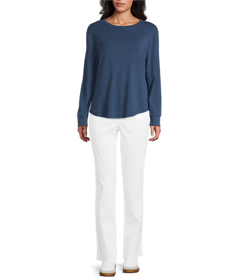 Westbound Petite Size High Rise Patch Pocket Straight Leg Pull-On Pants