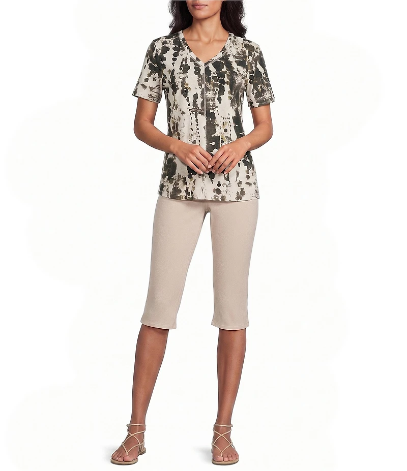 Westbound Petite Size High Rise Pull-On Crop Capri Pants