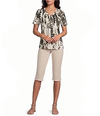Westbound Petite Size High Rise Pull-On Crop Capri Pants