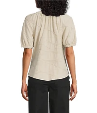 Westbound Petite Size Knit Elbow Sleeve Henley Top