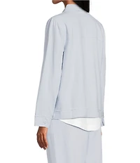 Westbound Petite Size Linen-Blend Long Sleeve Button Front Jacket