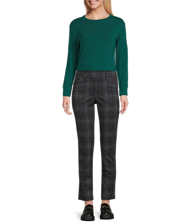 Westbound Petite Size Long Sleeve Crew Neck Knit Tee