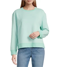 Westbound Petite Size Long Sleeve Crew Neck Sweatshirt