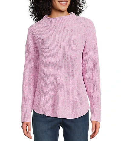 Westbound Petite Size Long Sleeve Mock Neck Sweater