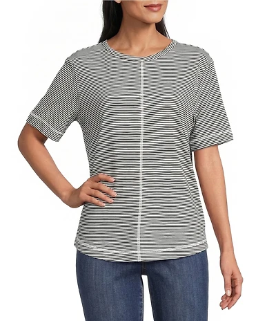 Westbound Petite Size Nautical Stripe Short Sleeve Crew Neck Top