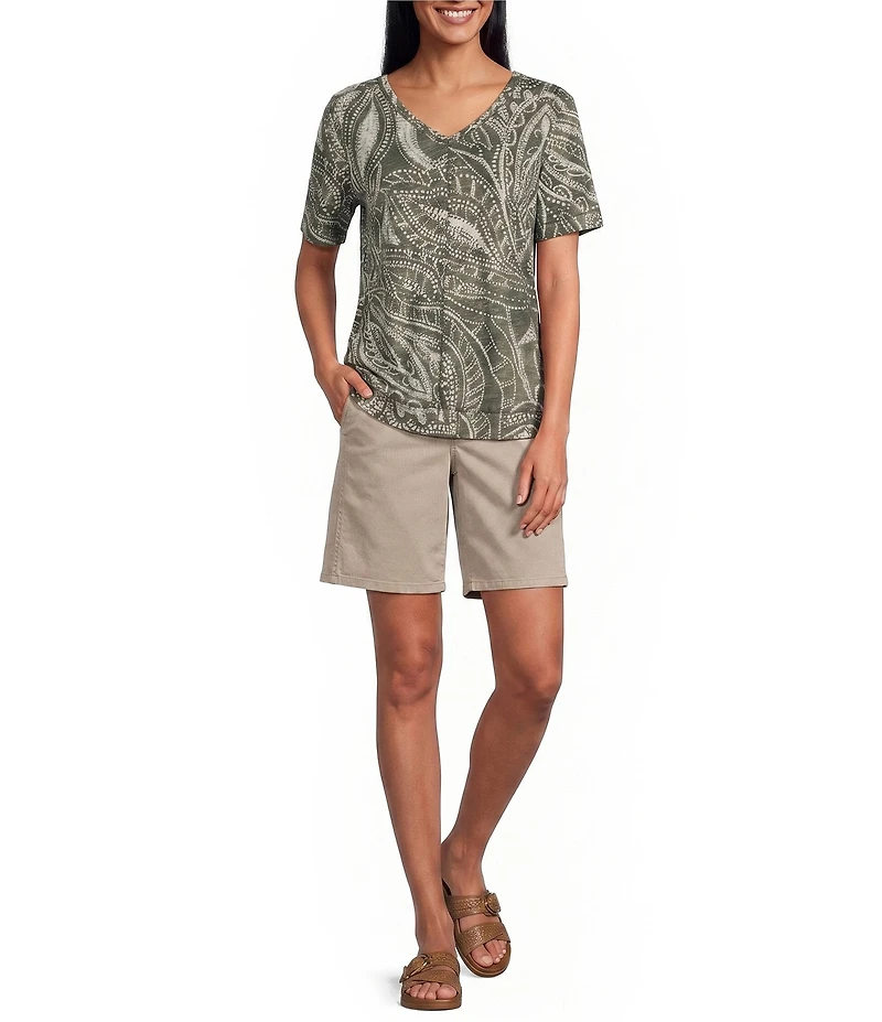 Westbound Petite Size Pull-On Bermuda Shorts