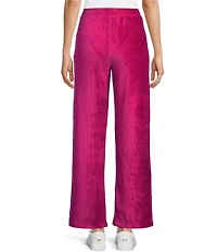 Westbound Petite Size Pull-On Velour Ribbed Wide Leg Pants