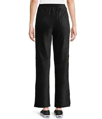 Westbound Petite Size Pull-On Velour Ribbed Wide Leg Pants