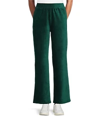 Westbound Petite Size Pull-On Velour Ribbed Wide Leg Pants